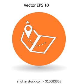 Flat map icon.