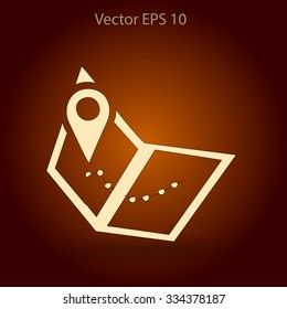 Flat map icon.