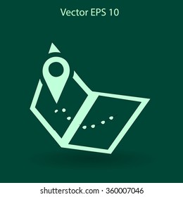 Flat map icon.