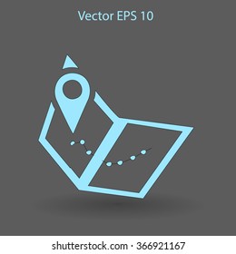 Flat map icon.