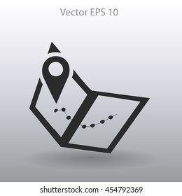 Flat map icon.