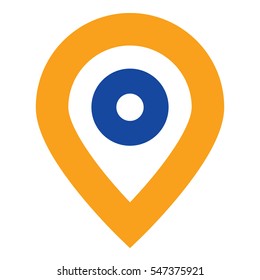 Flat Map Location Pointer Icon Vector