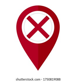 icono del marcador de mapa plano con la bandera alabama aislada en fondo blanco