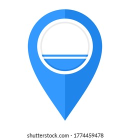flat map marker icon with altai republic flag isolated on white background