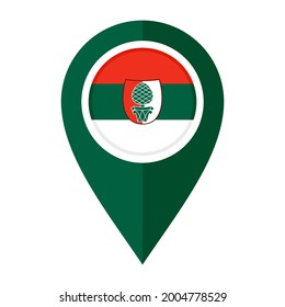flat map marker icon with augsburg flag isolated on white background
