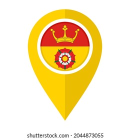 flat map marker icon with hampshire flag isolated on white background
