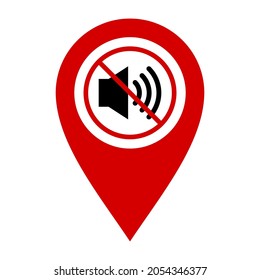 flat map marker icon. no sound or music icon isolated on white background