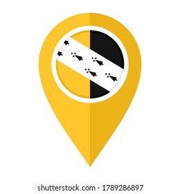 flat map marker icon with norfolk flag. isolated on white background
