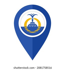 flat map marker icon with orlando city flag. vector illustration isolated on white background
