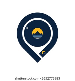 flat map marker icon of reno city flag. vector illustration isolated on white background
