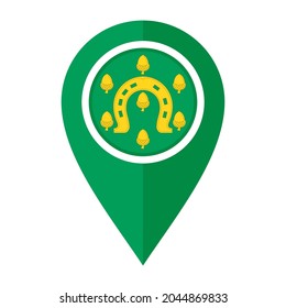 flat map marker icon with rutland flag isolated on white background
