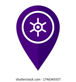 flat map marker icon with tokyo flag isolated on white background
