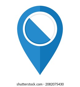 flat map marker icon with zurich city flag isolated on white background
