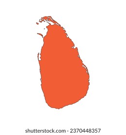 Flache Karte Sri Lankas Illustration Vector Icon Sri Lankan Karte