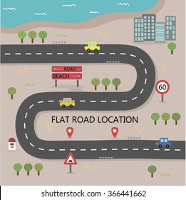 flat map. vector illustration. simple style.