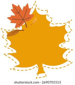 Ilustración plana de hoja de arce que representa un acogedor elemento estacional