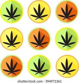 Flat marijuana icon