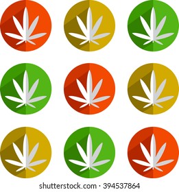 Flat marijuana symbols