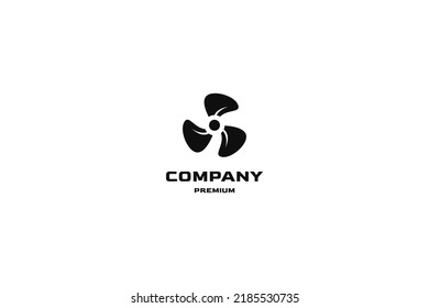 Flat marine engineering propeller logo design illustration idea