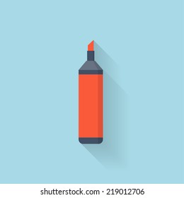 Flat marker pen icon