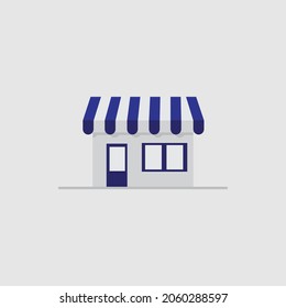 klassisches Vektorsymbol für Flachmarkt-Shop 