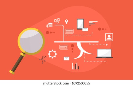 Flat marketing promotion design building