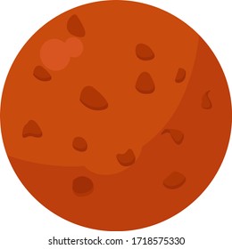 Flat mars planet, illustration, vector on white background