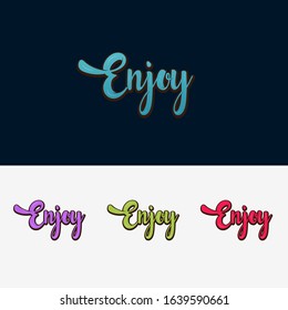 flat mascot typography logo design.  creative and unique logo design. enjoy text mark illustration logo design template.