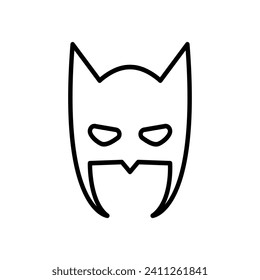 Flat Mask Line Icon Vector Illustration