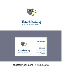 Flat Masks Logo and Visiting Card Template. Busienss Concept Logo Design