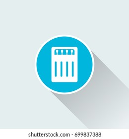 flat Matches icon with box
