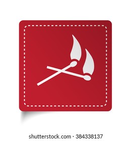 Flat Matches icon on red sticker