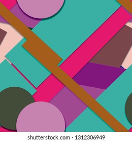 Flat material design - Creative vector trend seamless.