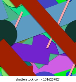 Flat material design - Creative vector trend seamless.
