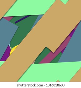 Flat material design - Creative vector trend seamless.