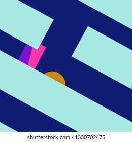 Flat material design - Creative vector trend seamless.