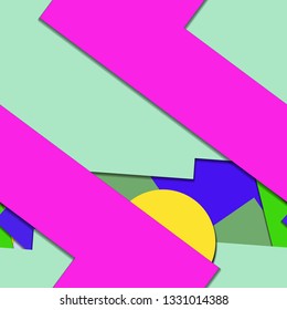 Flat material design - Creative vector trend seamless.