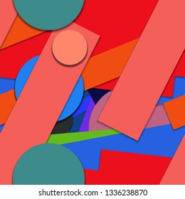 Flat material design - Creative vector trend seamless.