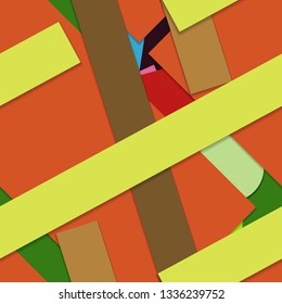 Flat material design - Creative vector trend seamless.
