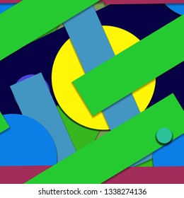 Flat material design - Creative vector trend seamless.