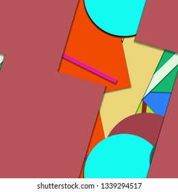 Flat material design - Creative vector trend seamless.