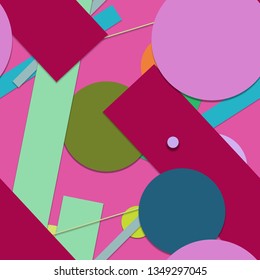 Flat material design - Creative vector trend seamless.