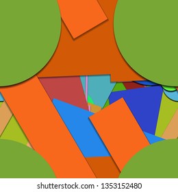 Flat material design - Creative vector trend seamless.