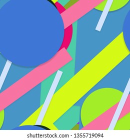 Flat material design - Creative vector trend seamless.