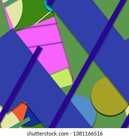 Flat material design - Creative vector trend seamless.