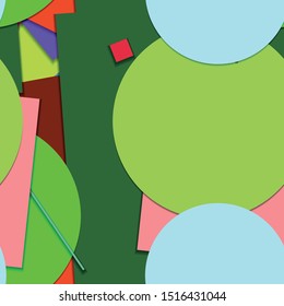 Flat material design - Creative vector trend seamless.