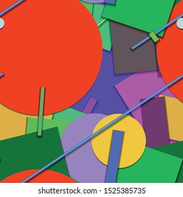 Flat material design - Creative vector trend seamless.