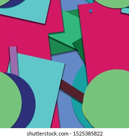 Flat material design - Creative vector trend seamless.