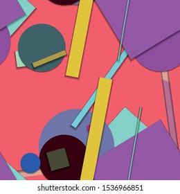 Flat material design - Creative vector trend seamless.