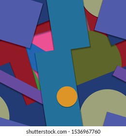 Flat material design - Creative vector trend seamless.